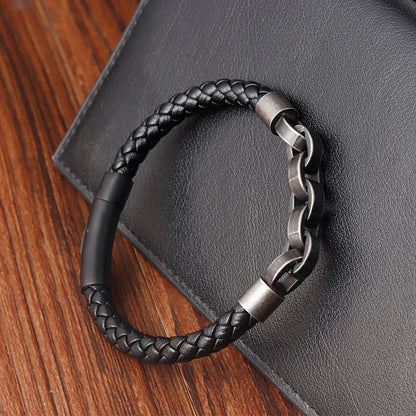 Leather Bracelet Infinity Shape Mens Bracelets