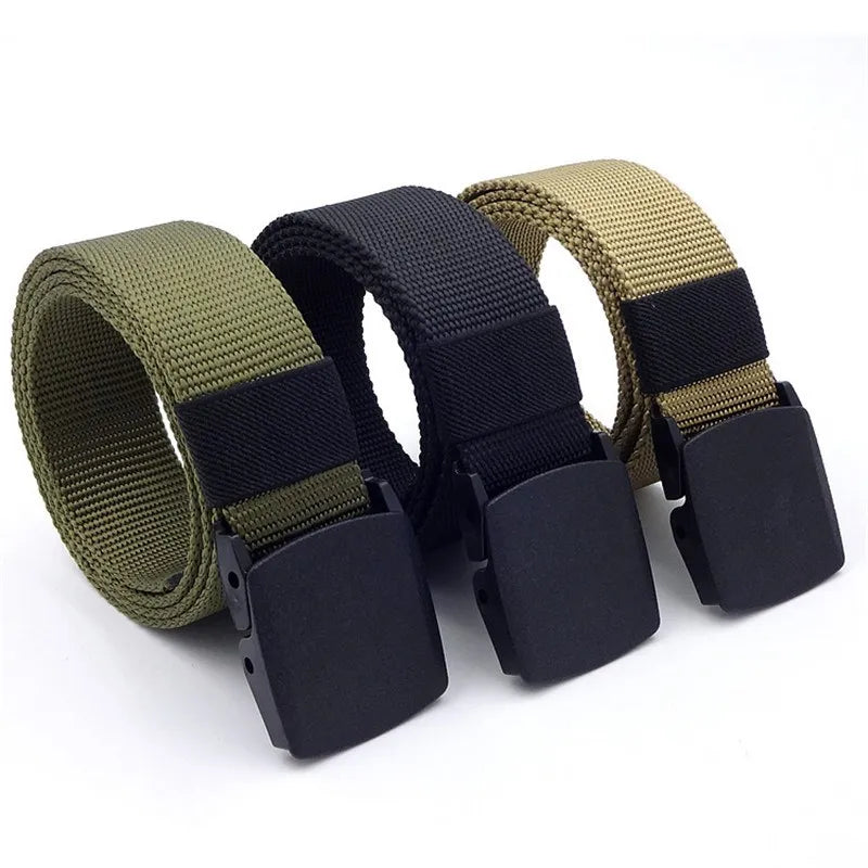 Automatic Buckle Nylon Belt Mens Army Tactical Belt Military Waist Canvas