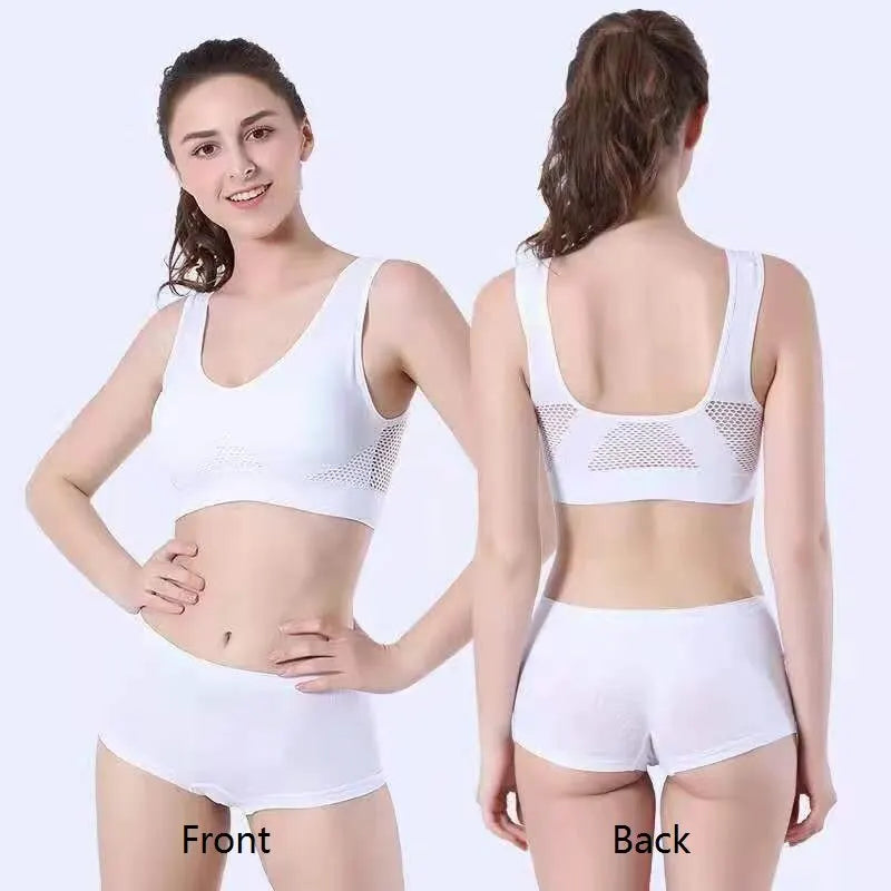 Seamless Mesh Women Bras Camisole Underwear Crop Top Sports Gym Yoga