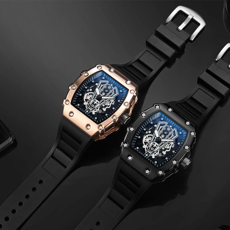 Mens Quartz Waterproof Sport Square Luminous Watch