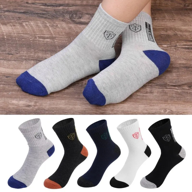 5 Pairs Breathable Cotton Sports Men Stockings