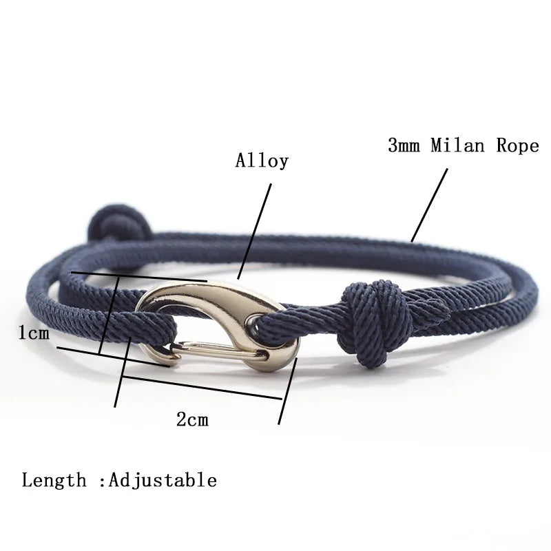 Adjustable Thin Cord Double Layer Handmade Weaven Rope Bracelet