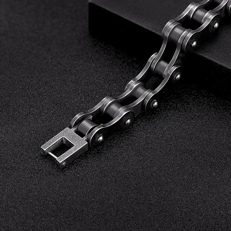 Locomotive Men Punk Rock Bicycle Chain Bracelet Stainless Steel Chain