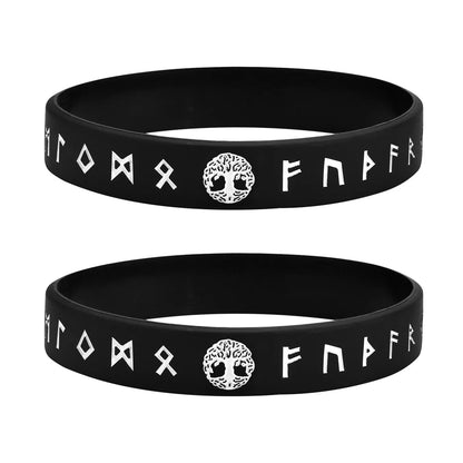 12mm Silicone Bracelet for Mens Nordic Viking Soft Rubber Silicone Wristband