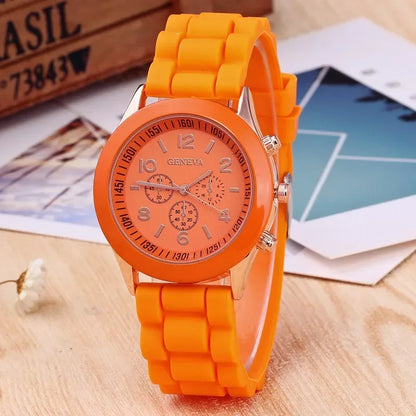 Ladies Fashion Watch Womens Silicone Quartz Wristwatch