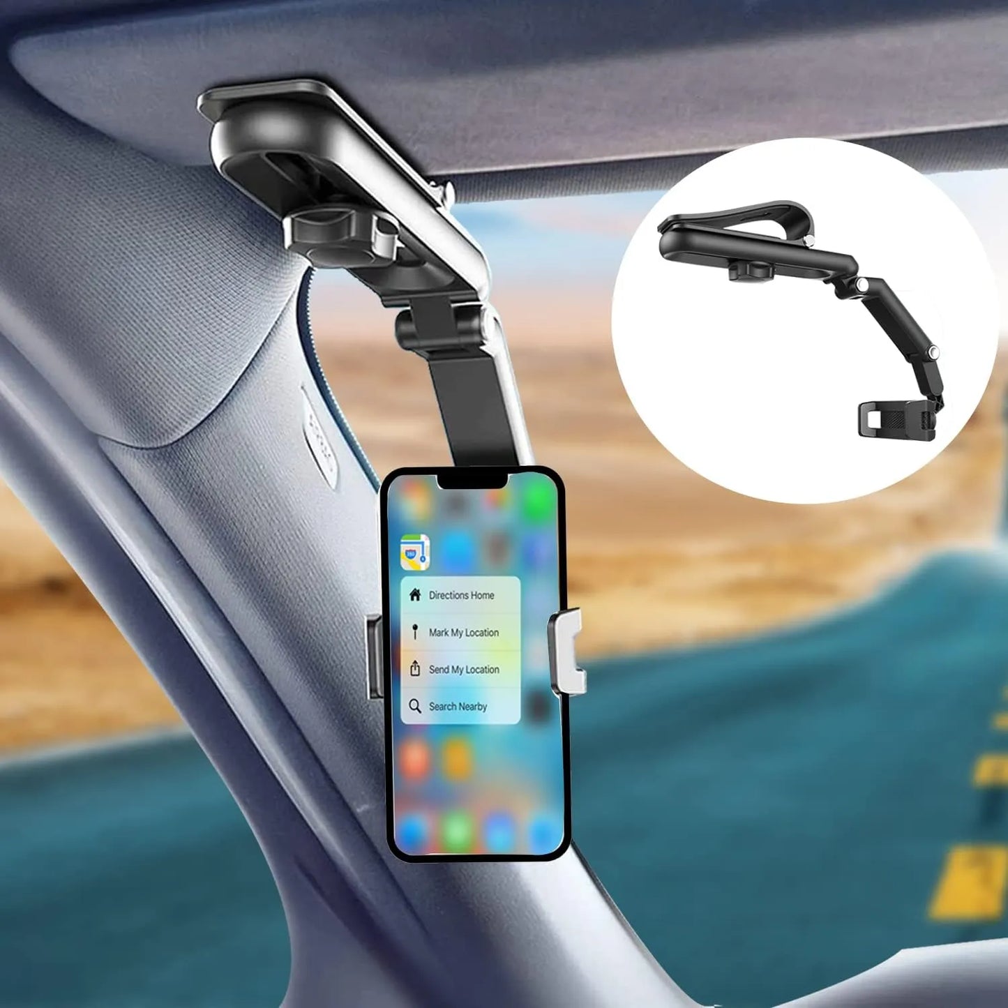 Sun Visor Phone Holder Car Multifunctional 360 Rotating