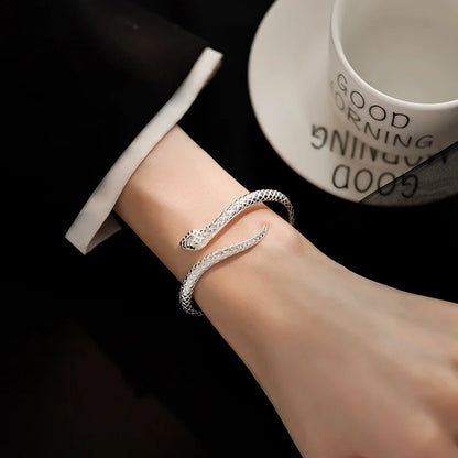 925 Sterling Silver Snake Shape Bracelet for Woman