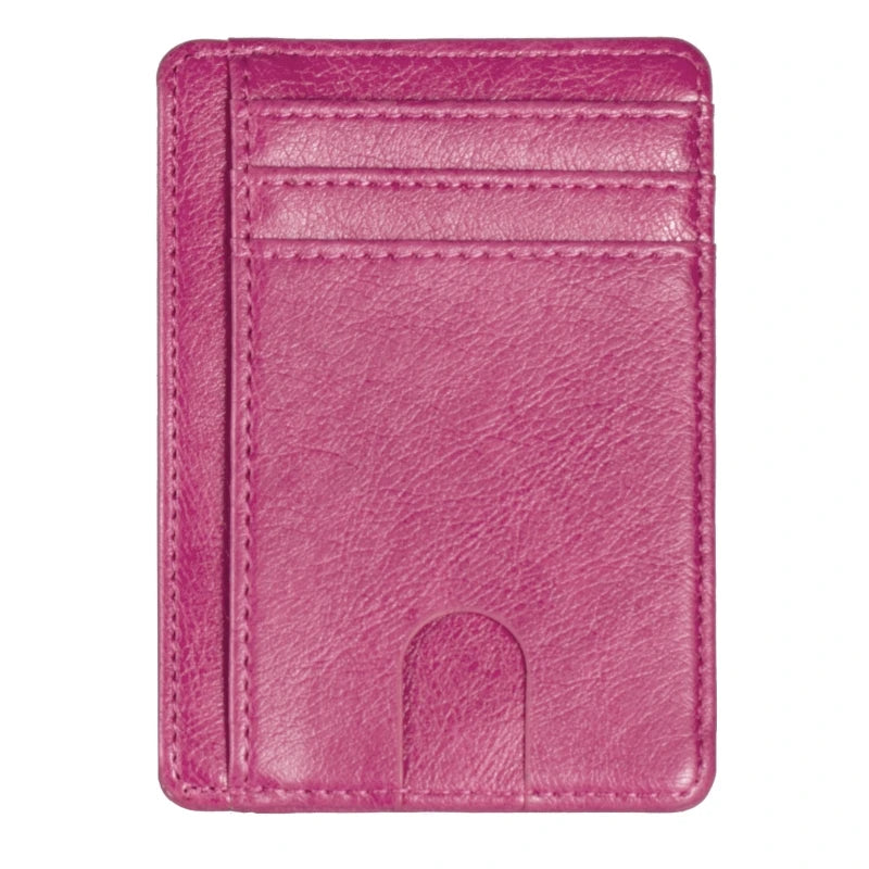 RFID Blocking Wallet Super Thin Mens Leather Card Holder
