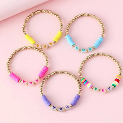 5pcs Handmade Luminous Love Heart Beads Girls Kids Bracelet