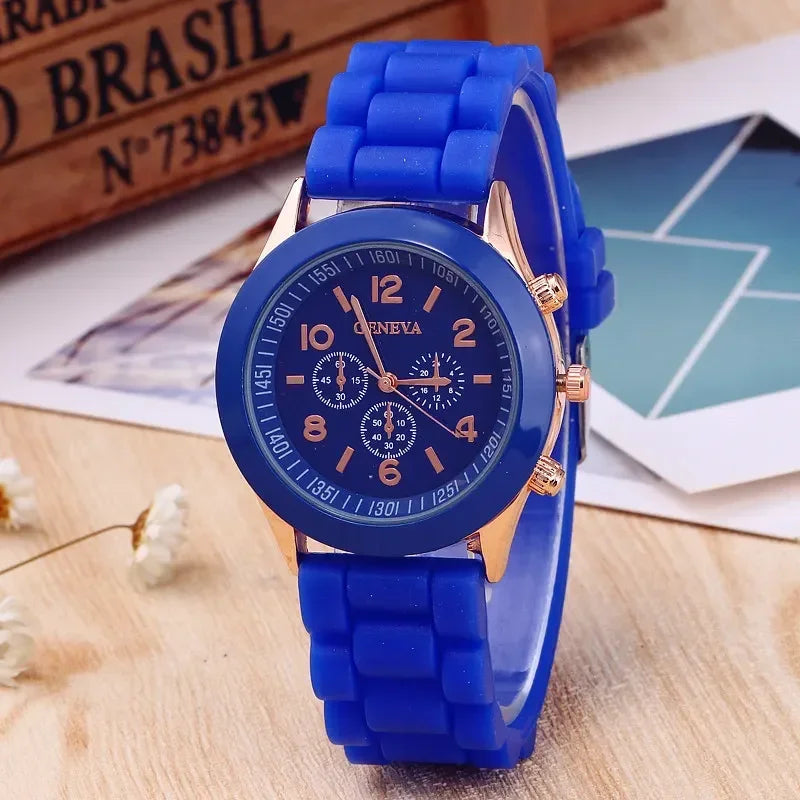 Ladies Fashion Watch Womens Silicone Quartz Wristwatch