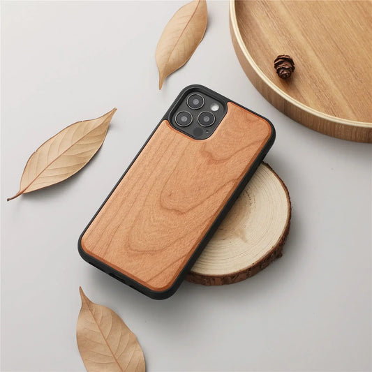 Real Wood Back Case for iPhone 11 12 13 14 15 Plus Pro Max