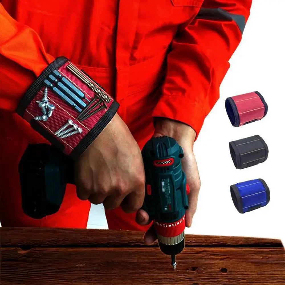 Strong Magnetic Wristband Tool Bag Electrician Adjustable Wrist Belt