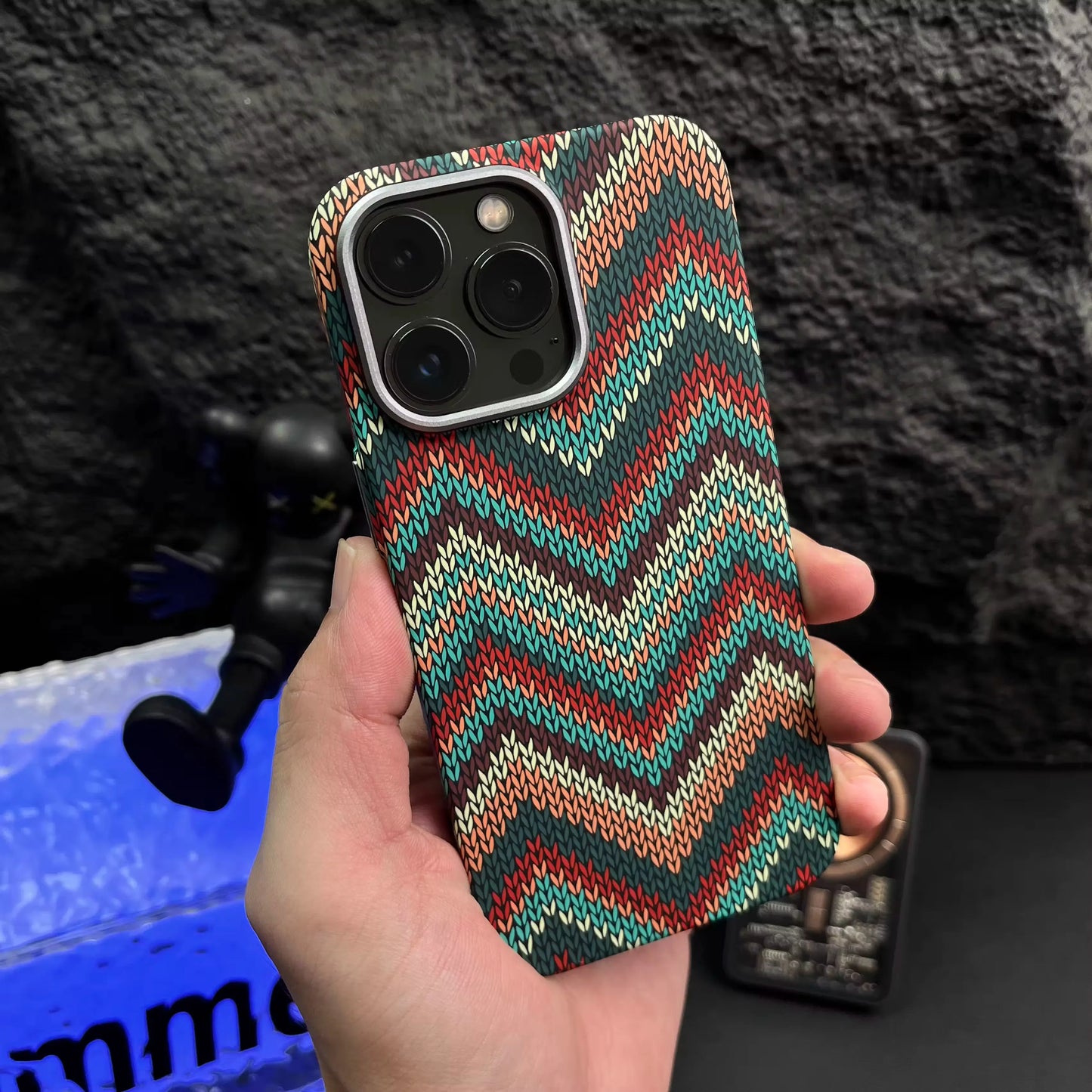 Carbon Fiber Braided Texture Phone Case For iPhone 16 15 14 13 Pro Max