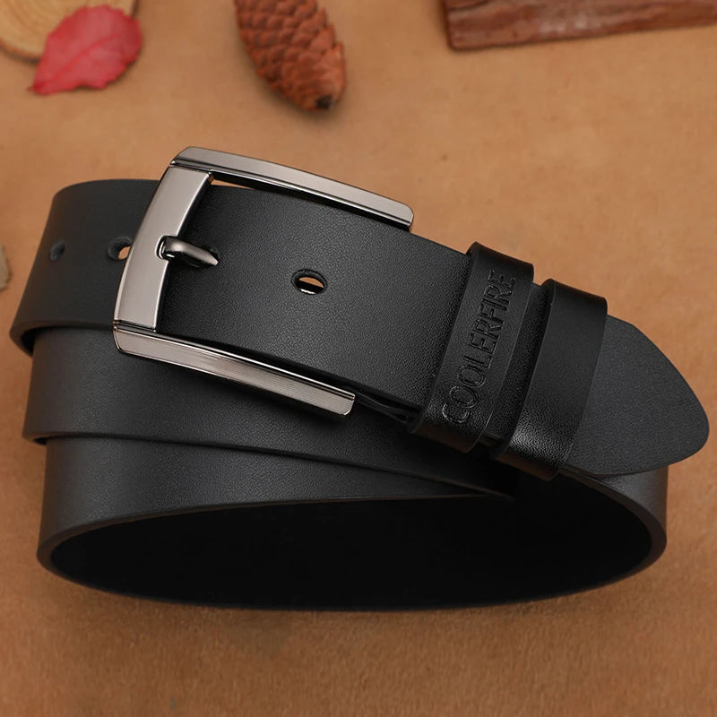 Fashionable Cowskin Belt for MenEl evate Your Everyday Look