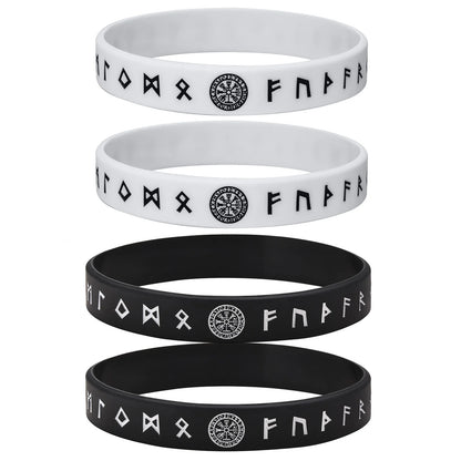 12mm Silicone Bracelet for Mens Nordic Viking Soft Rubber Silicone Wristband