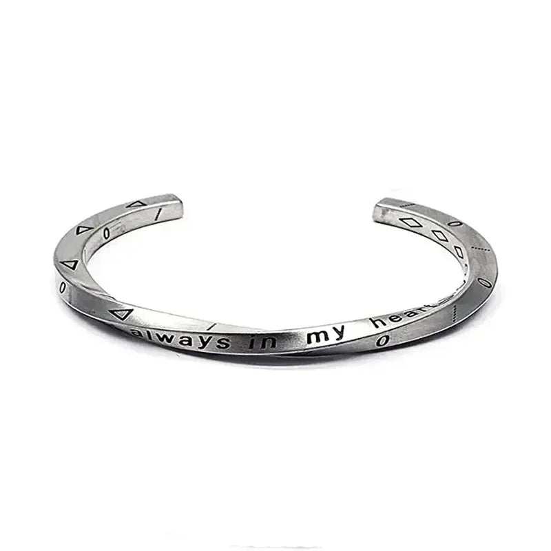 Twisted Stainless Steel Open Bangles for Men Women Delicate Cuff Bracelet