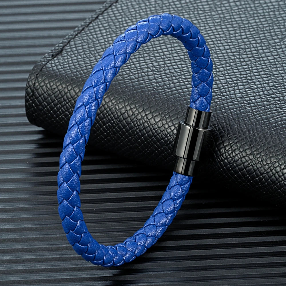 Minimalist Men Women Braided Leather Bracelet Handmade