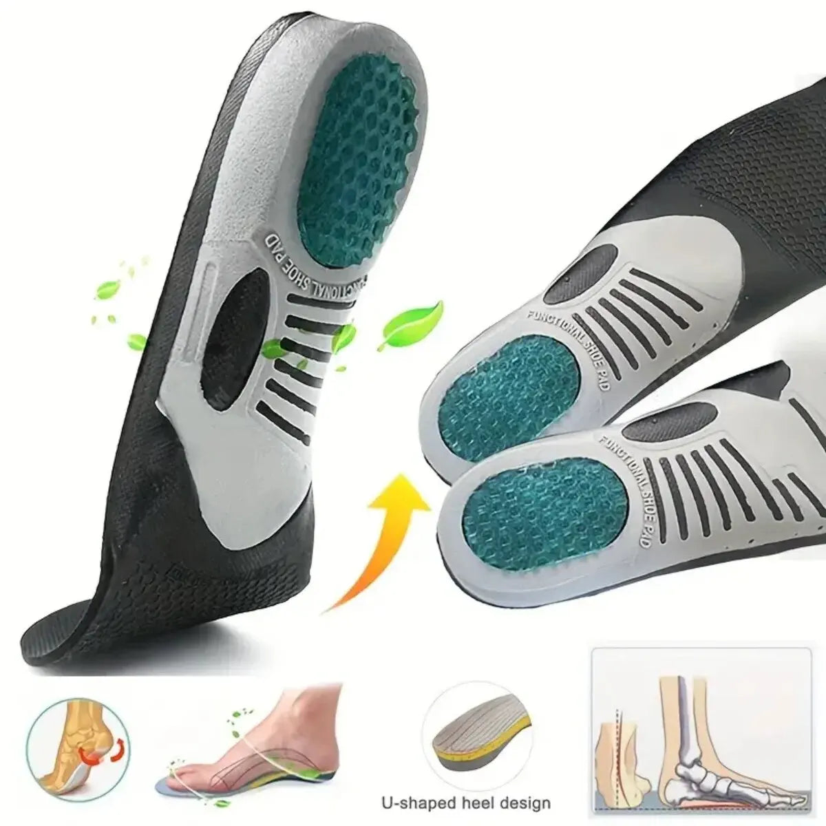 1Pair Orthopedic Insoles Orthotics Arch Support Pad