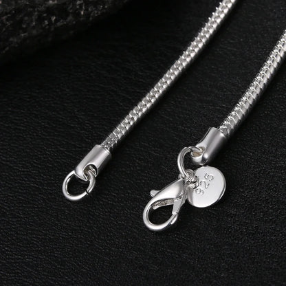 925 Sterling Silver Solid Snake Chain Womens Mens Necklace