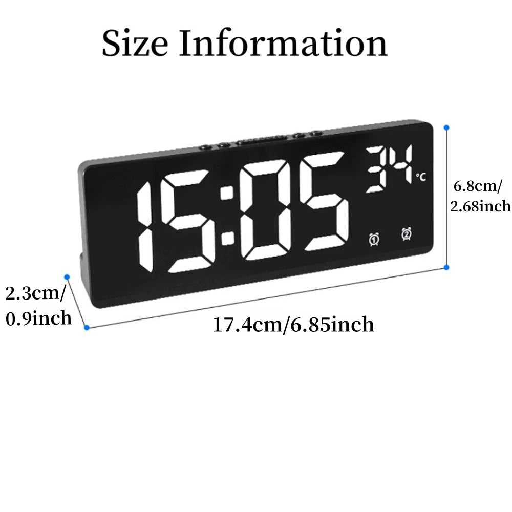 Voice Control Digital Alarm Watch Temperature Desktop Table Clock