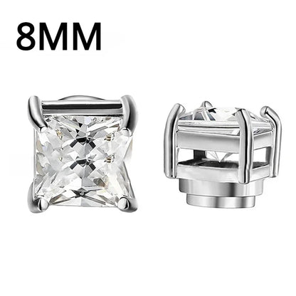 1Pairs Crystal Strong Magnetic Ear Stud Clip Earrings for Men and Women