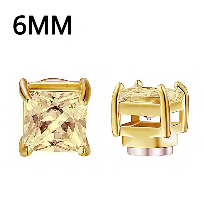 1Pairs Crystal Strong Magnetic Ear Stud Clip Earrings for Men and Women