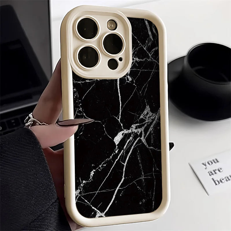 Marble Shockproof Soft TPU Silicone Phone Case For iPhone 15 14 13