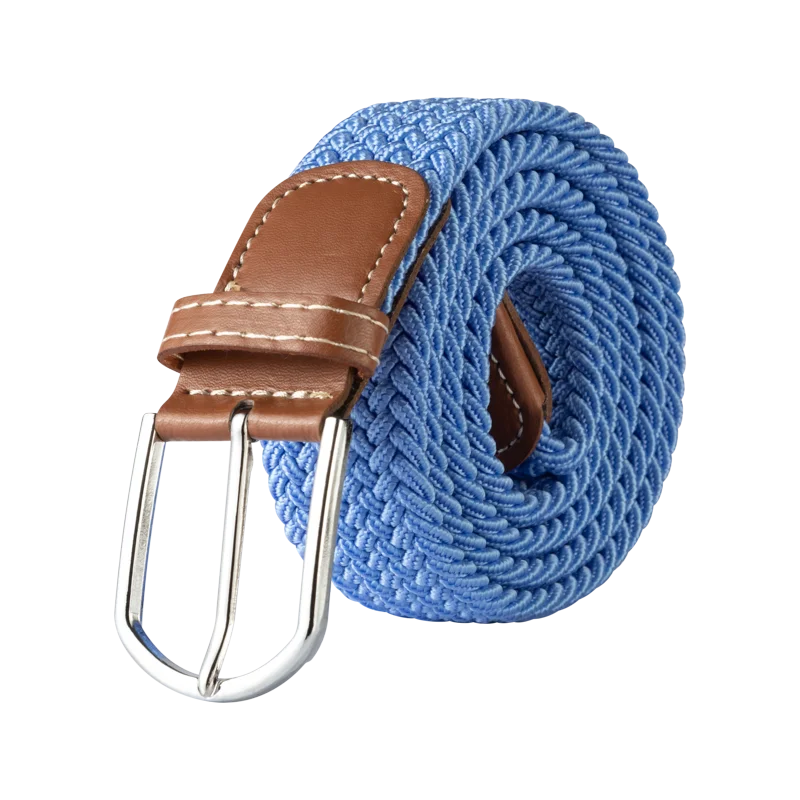 Unisex Casual Knitted Pin Buckle Jeans Belt Woven Canvas Elastic Expandable