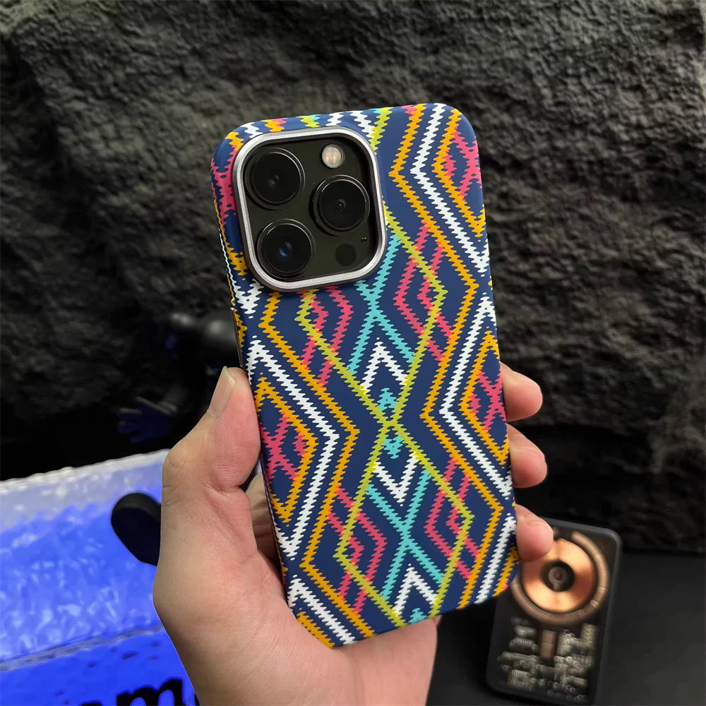 Carbon Fiber Braided Texture Phone Case For iPhone 16 15 14 13 Pro Max