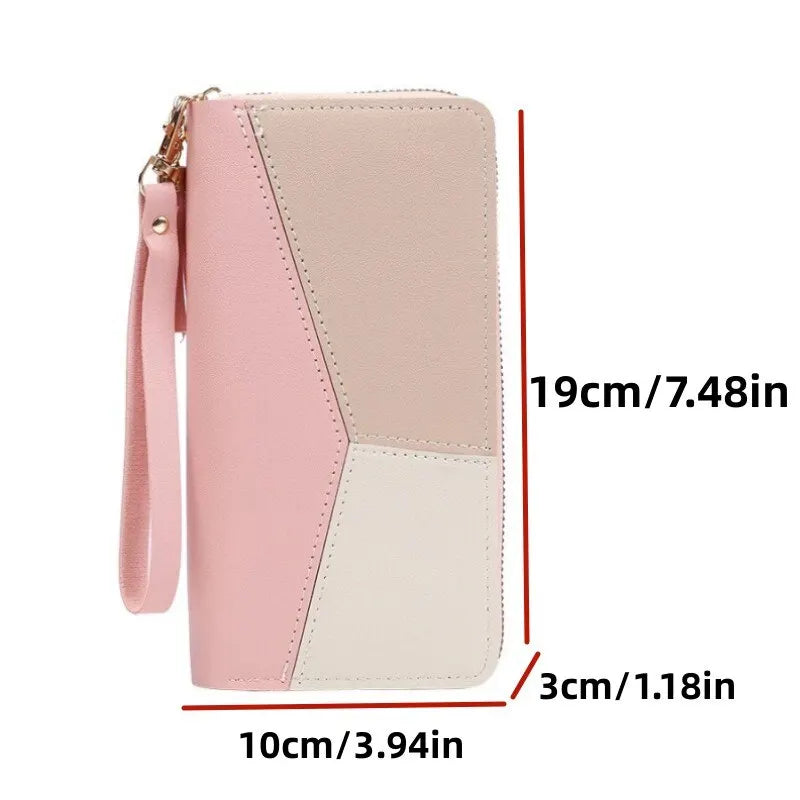 Womens Zipper Wallet Coin Card Holder PU Leather