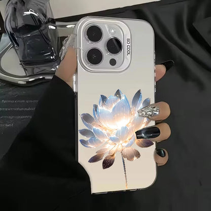 Luxury Lotus Flower Anti Drop Armour Case For iPhone 16 15 14 13
