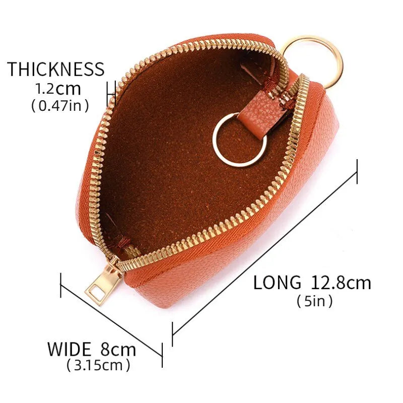 Mens Lychee Patterned Soft Leather Key Bag Zipper Wallet