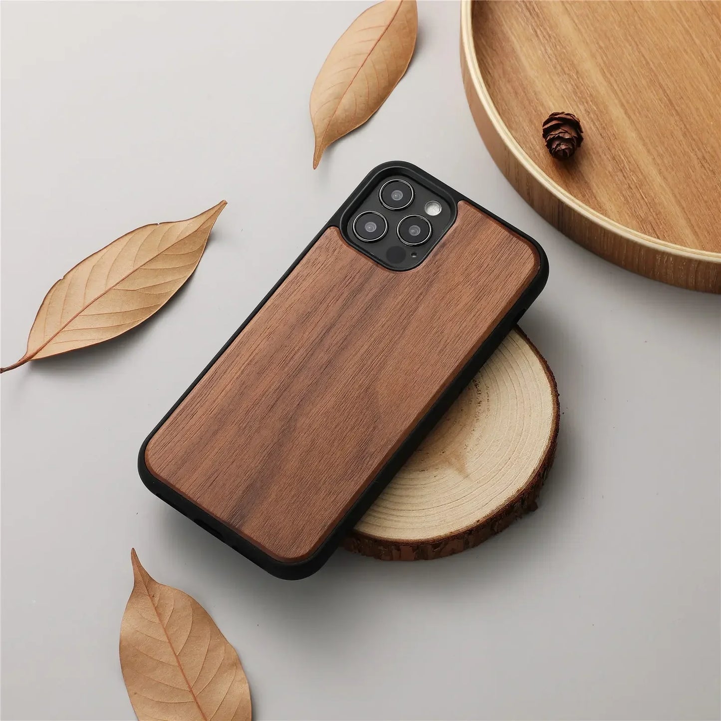 Real Wood Back Case for iPhone 11 12 13 14 15 Plus Pro Max