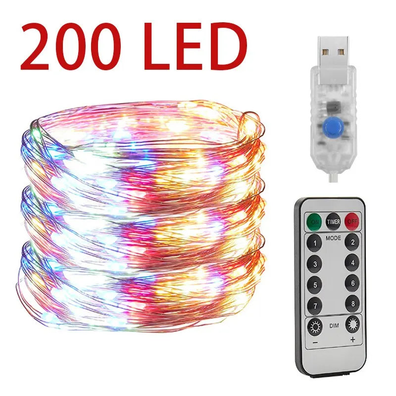 Copper Wire USB Led RGB String Lights With Remote Control