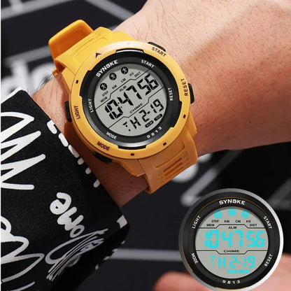 Mens Sports Multifunctional Waterproof Luminous 50m LED Digital Watch