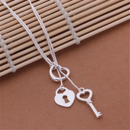 925 Sterling Silver Charms Necklace High Quality Jewelry