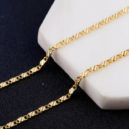 925 Sterling Silver 18K Gold 2MM Flat Clavicle Chains Necklaces for Men Women