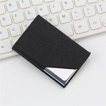 Magnetic PU Leather Stainless Steel Business Card Case ID Name Card Case