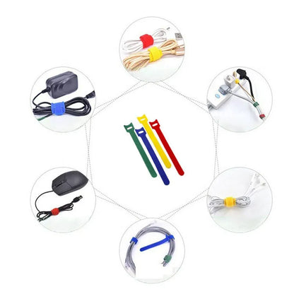 50/100PCS Cable Ties Detachable Colored Plastics Reusable