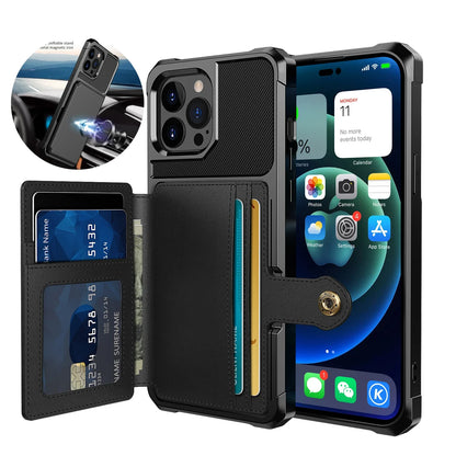 Magnetic Wallet Leather Phone Case for iPhone 16 15 14 13 12 Pro Max