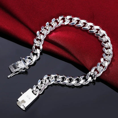 925 Sterling Silver Chain Exquisite Twisted Unisex Bracelet Fashion Charm Chain