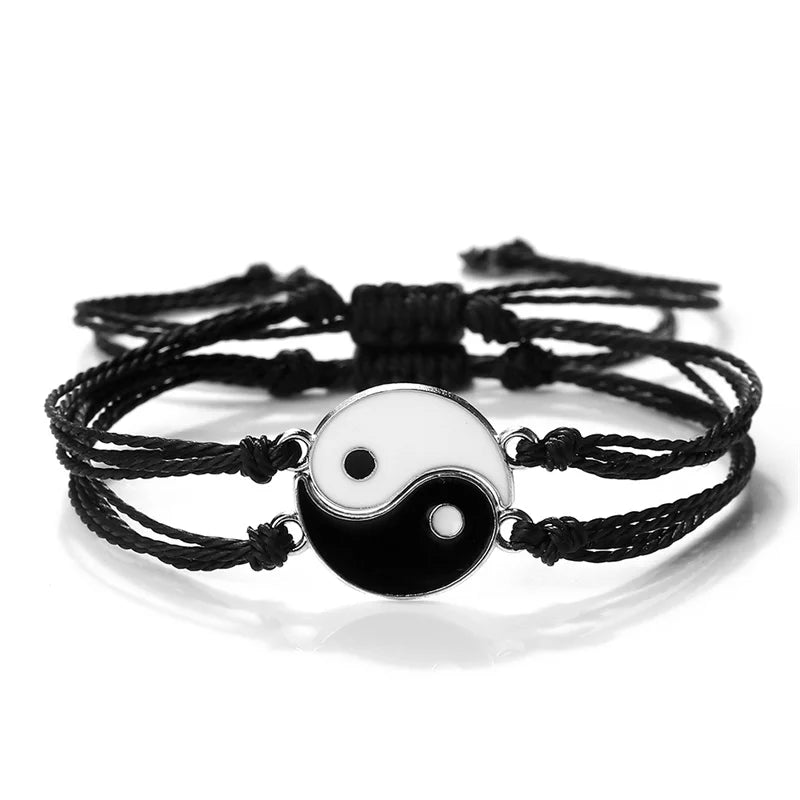 Dragon Tai Chi Gossip Braided Bracelet for Womens Mens