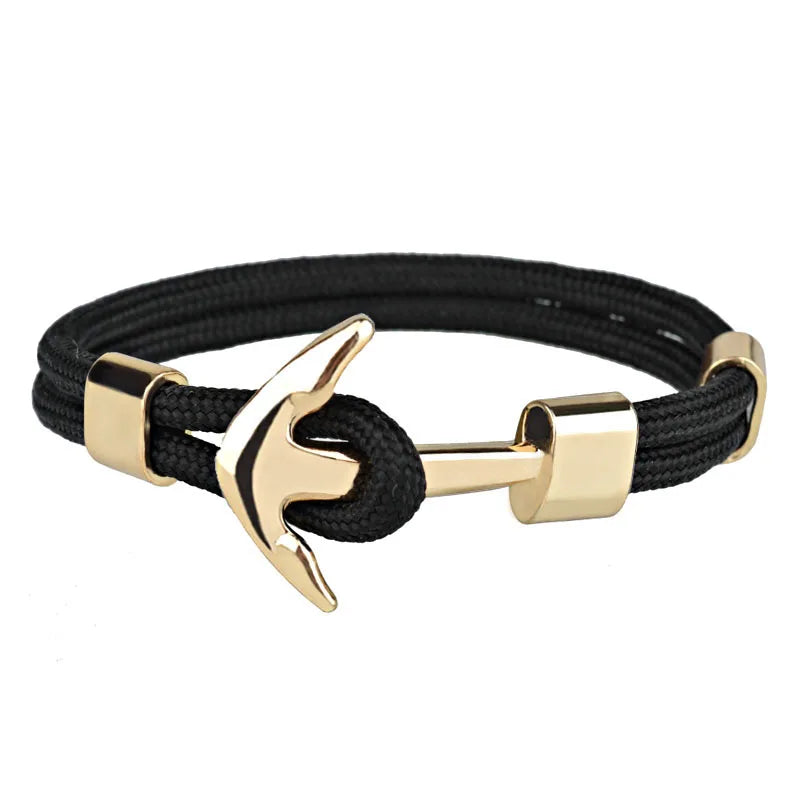 Alloy Anchor Bracelets Braided Polyester Rope Unisex Bracelet