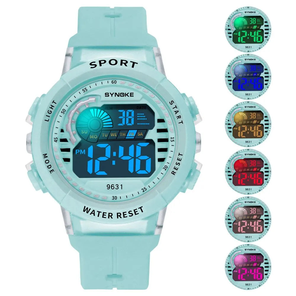 Student Multifunction Sports Waterproof Luminous LED Digital Kids Watch