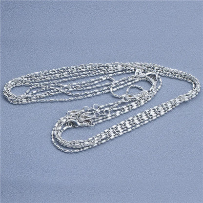 1pcs 925 Sterling Silver Rolo Bead Figaro Chain Necklace for Men Women