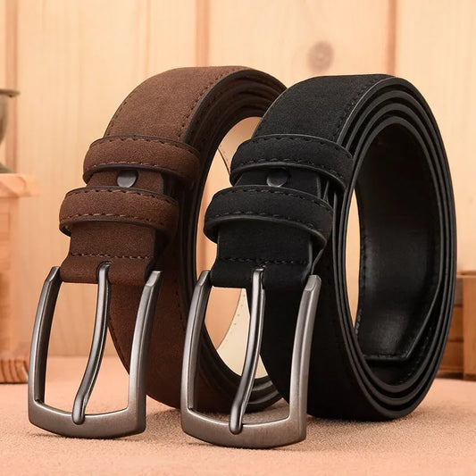 Mens Suede Belt Retro Trend Alloy Buckle