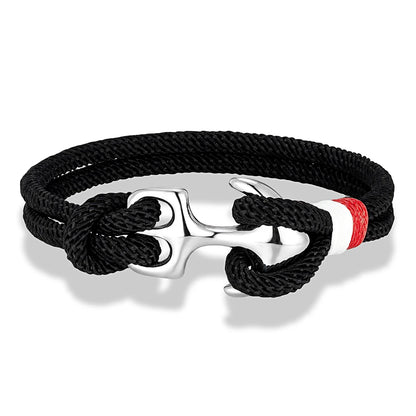 Men Women Nautical Survival Rope Bracelets Stainless Steel Anchor Buckle