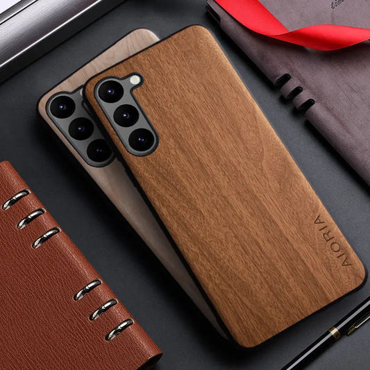 Bamboo Wood Pattern Leather Case for Samsung S20 S21 S22 S23 Ultra