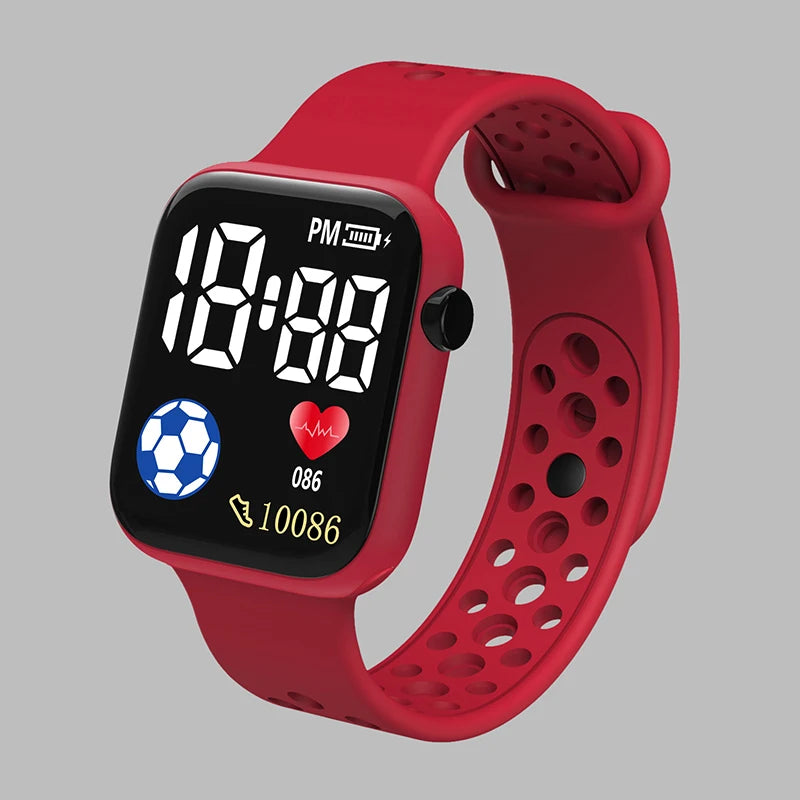 Kids Boys Girls Sports Waterproof Silicone LED Digital Watch