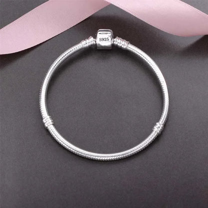 925 Sterling Silver Charm Soft Smooth Snake Bone Bracelets